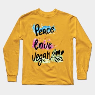 Peace love vegan Long Sleeve T-Shirt